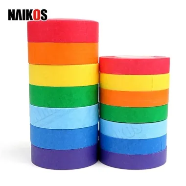 Cinta adhesiva de colores vibrantes del arco iris